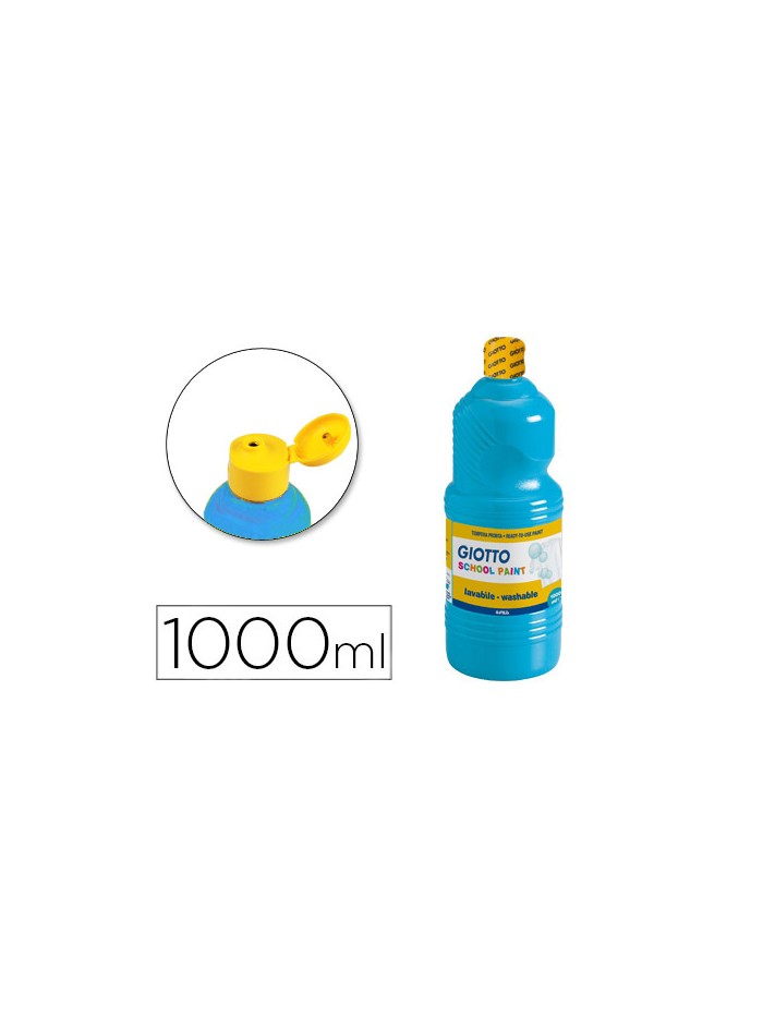 Tempera liquida giotto escolar lavable 1000 ml azul cyan Tempera liquida giotto escolar lavable 1000 ml azul cyan