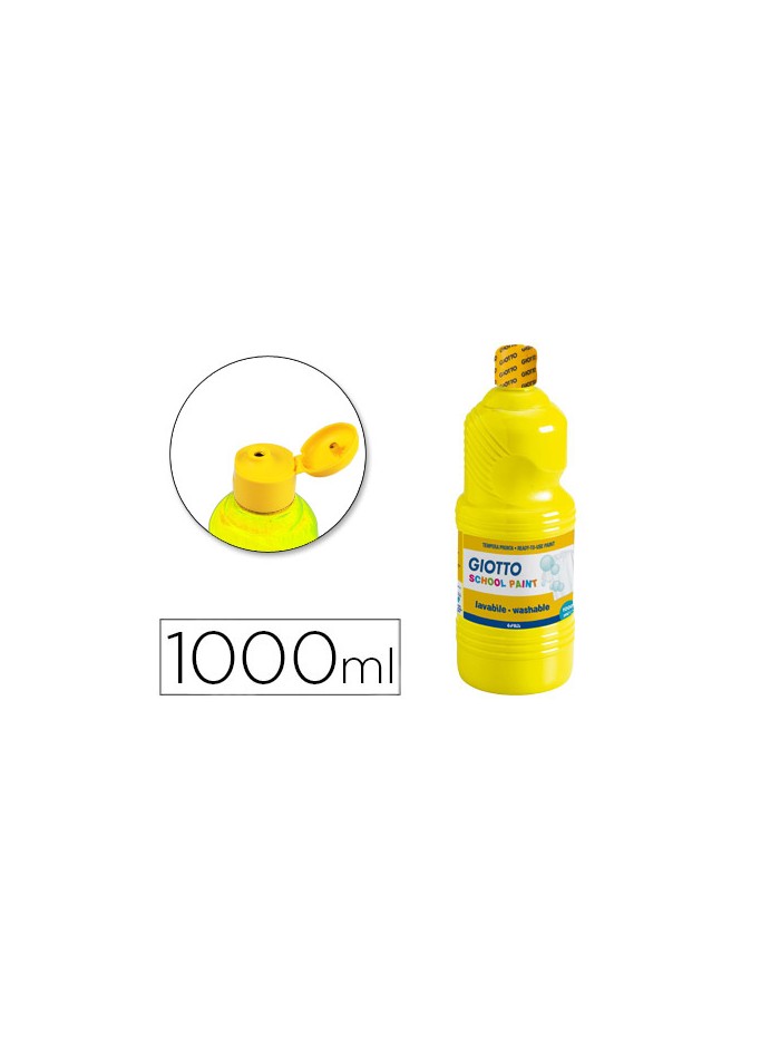 Tempera liquida giotto escolar lavable 1000 ml amarillo Tempera liquida giotto escolar lavable 1000 ml amarillo