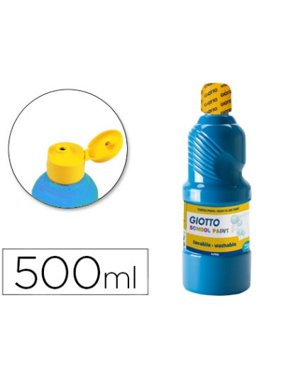 Tempera liquida giotto escolar lavable 500 ml azul cyan