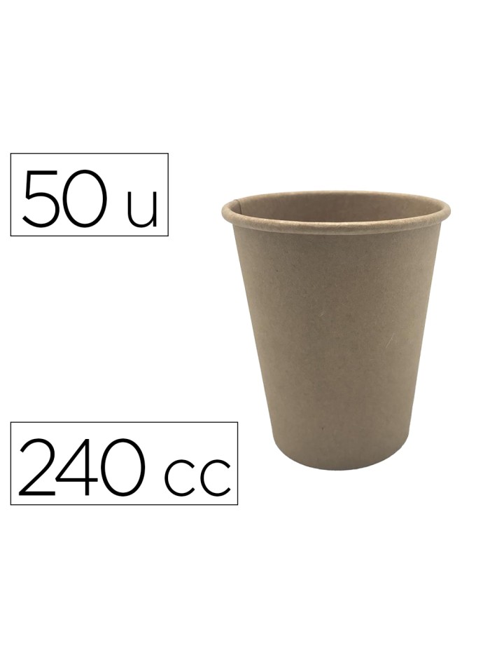 Vaso termico carton kraft 240 cc paquete de 50 unidades Vaso termico carton kraft 240 cc paquete de 50 unidades