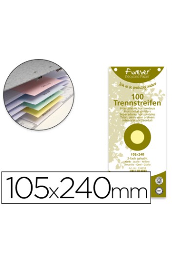 Separador exacompta cartulina reciclada juego de 100 separadores 105x240 con taladros colores surtidos