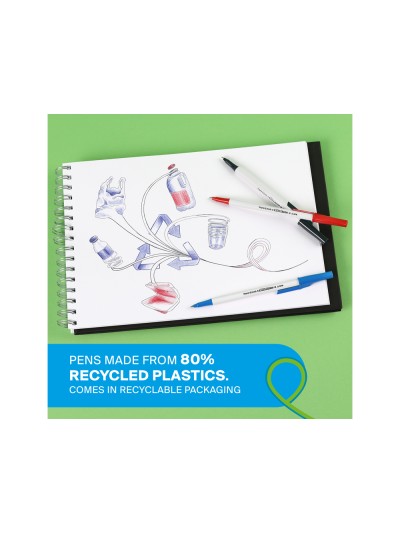Boligrafo paper mate kilometrico punta 1 mm plastico reciclado 80% color azul