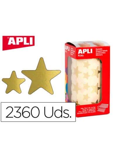Gomets apli estrella oro rollo de 2360 unidades