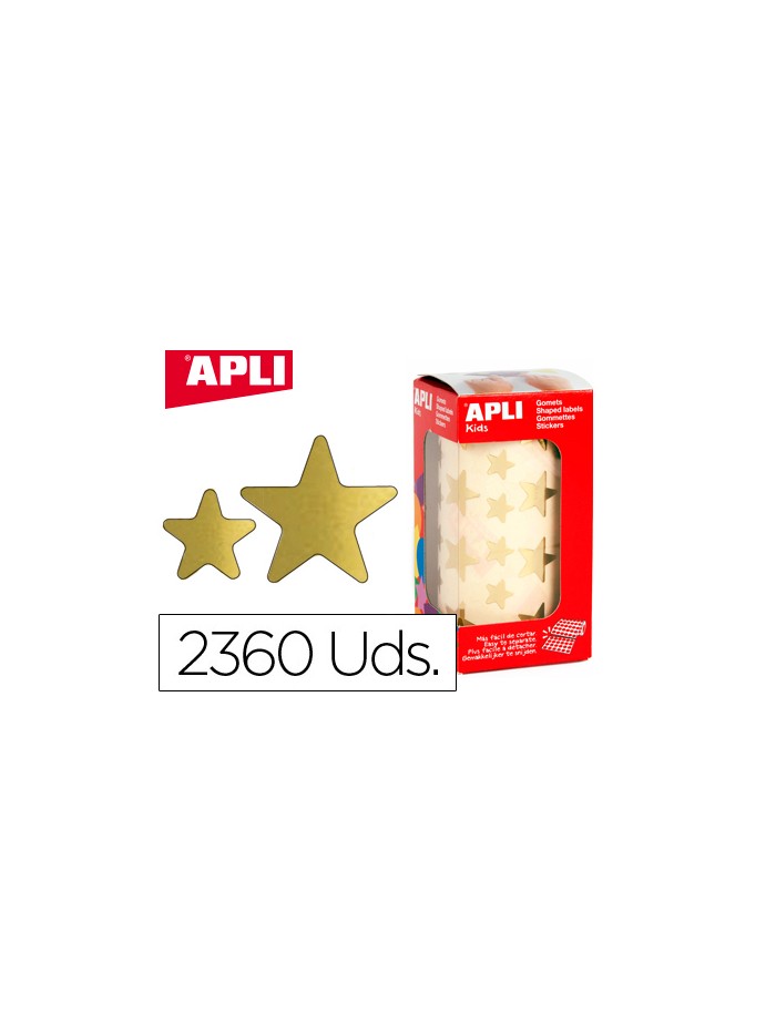 Gomets apli estrella oro rollo de 2360 unidades Gomets apli estrella oro rollo de 2360 unidades