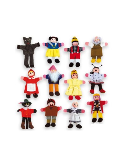 Juego andreutoys marioneta de dedos personajes cuentos infantiles surtidos 30cm caja de 12 unidades