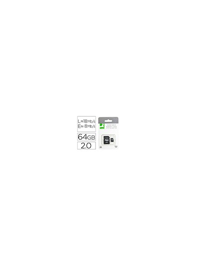 Memoria sd micro q-connect flash 64 gb clase 10 con adaptador