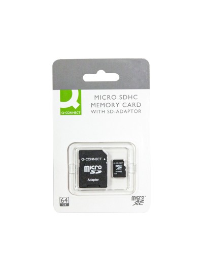 Memoria sd micro q-connect flash 64 gb clase 10 con adaptador