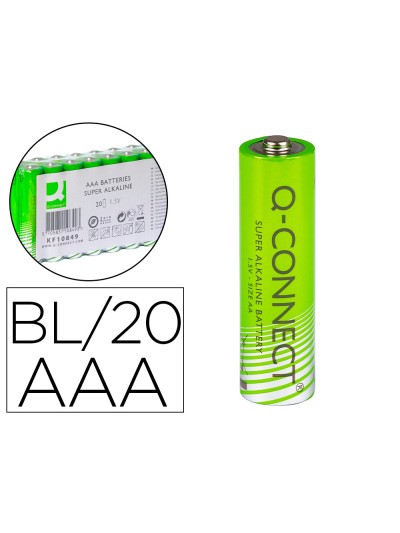 Pila q-connect alcalina aaa paquete con 20 unidades