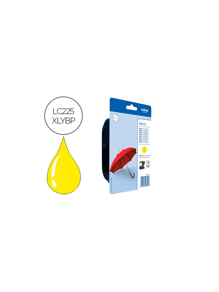 Ink-jet brother lc-225xlybp mfc-j 4420 dw / mfc-j 5620 dw amarillo alta capacidad 1200 pag Ink-jet brother lc-225xlybp mfc-j 4420 dw / mfc-j 5620 dw amarillo alta capacidad 1200 pag