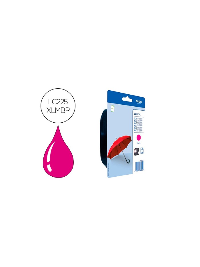 Ink-jet brother lc-225xlmbp mfc-j 4420 dw / mfc-j 5620 dw magenta alta capacidad 1200 pag Ink-jet brother lc-225xlmbp mfc-j 4420 dw / mfc-j 5620 dw magenta alta capacidad 1200 pag