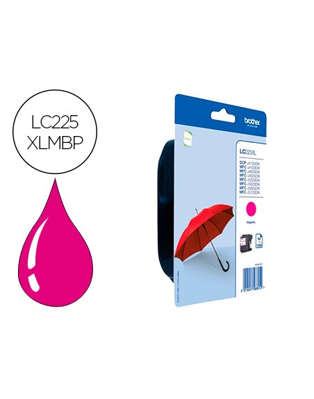 Ink-jet brother lc-225xlmbp mfc-j 4420 dw / mfc-j 5620 dw magenta alta capacidad 1200 pag