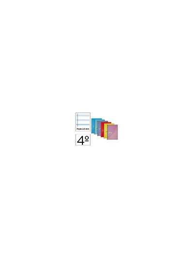 Cuaderno espiral papercop cuarto tapa plastico 80h 90 gr pauta 2,5 mm con margen colores surtidos