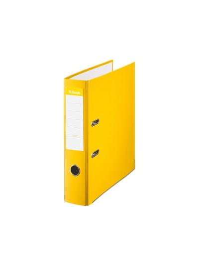 Archivador de palanca esselte carton forrado pvc folio lomo de 75 mm con rado amarillo