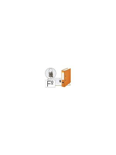 Archivador de palanca esselte carton forrado pvc folio lomo de 75 mm con rado naranja
