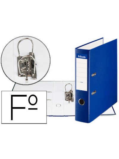Archivador de palanca esselte carton forrado pvc folio lomo de 75 mm con rado azul