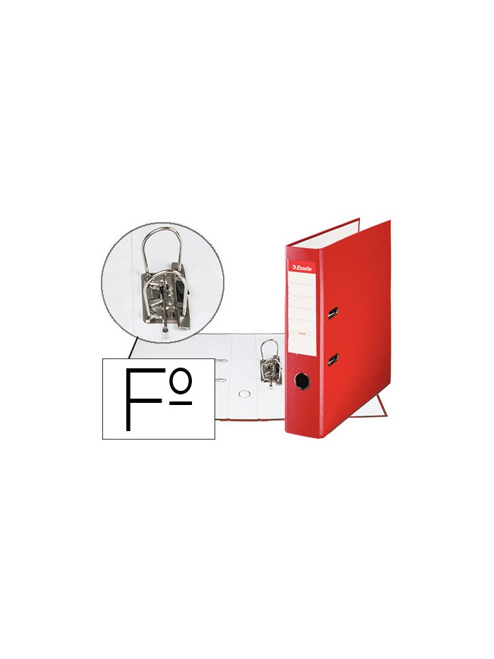 Archivador de palanca esselte carton forrado pvc folio lomo de 75 mm con rado rojo Archivador de palanca esselte carton forrado pvc folio lomo de 75 mm con rado rojo