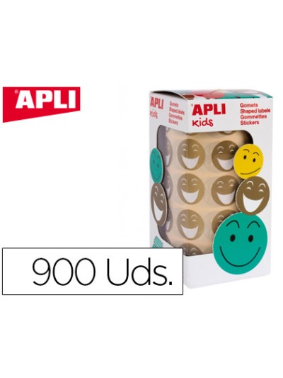 Gomets apli autoadhesivo smile oro cara feliz rollo de 900 unidades
