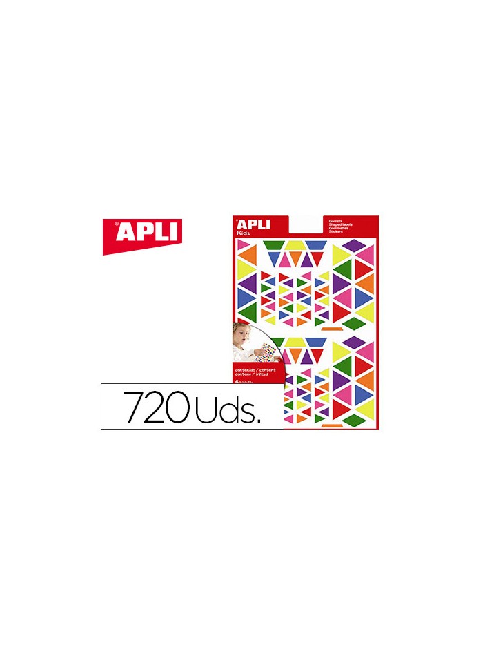 Gomets apli autoadhesivo triangulo multicolor blister de 720 unidades surtidas Gomets apli autoadhesivo triangulo multicolor blister de 720 unidades surtidas