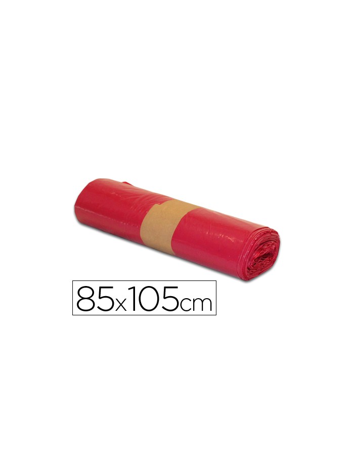 Bolsa basura industrial roja 85x105cm galga 110 rollo de 10 unidades Bolsa basura industrial roja 85x105cm galga 110 rollo de 10 unidades