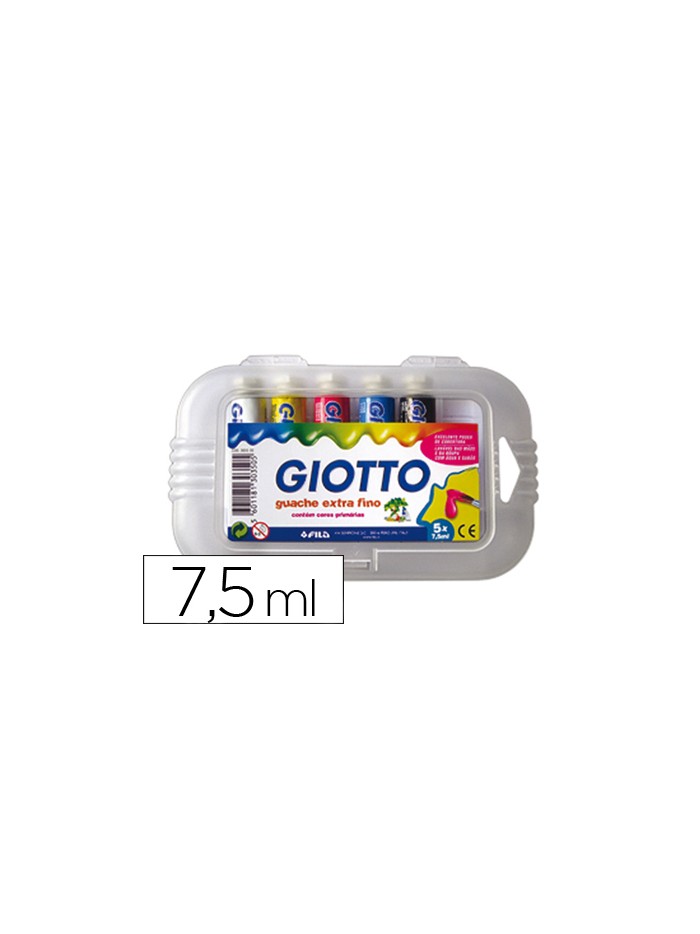 Tempera giotto 7,5 ml estuche 5 colores surtidos Tempera giotto 7,5 ml estuche 5 colores surtidos
