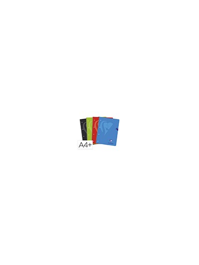 Cuaderno espiral clairefontaine notebook tapa polipropileno din a4+ micro 120h 90 gr 5 bandas color
