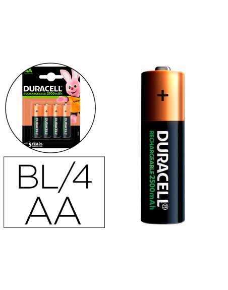 Pila duracell recargable staycharged aa 2500 mah blister de 4 unidades