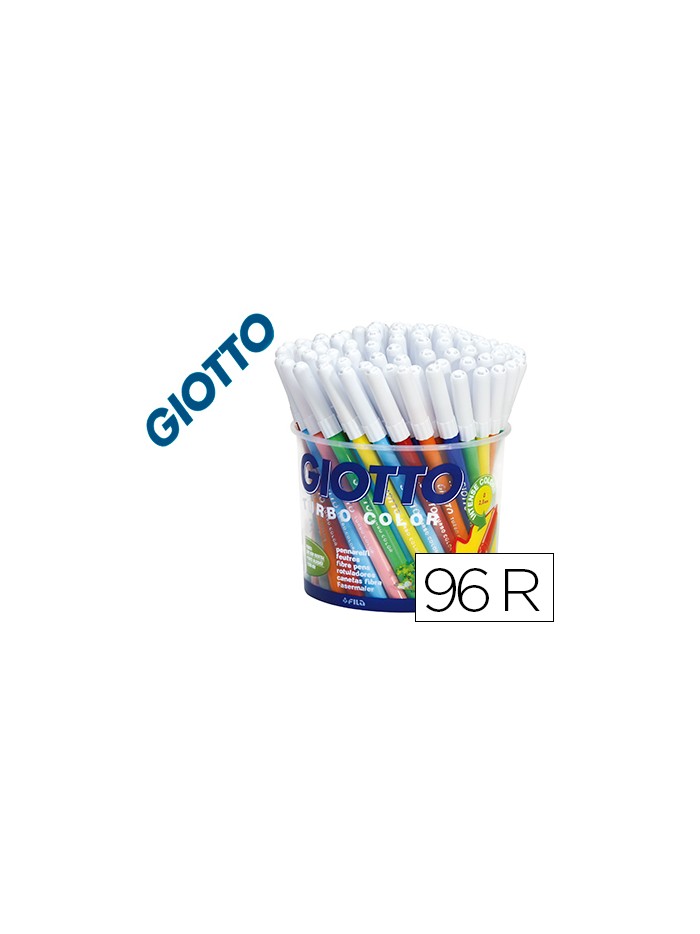Rotulador giotto turbo color bote de 96 unidades 12 colorespor 8 unidades de cada color lavables con punta bloqueada Rotulador giotto turbo color bote de 96 unidades 12 colorespor 8 unidades de cada color lavables con punta bloqueada