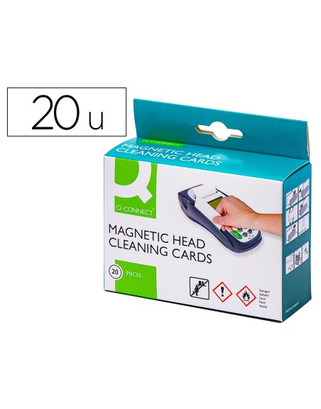 Tarjeta limpiadora q-connect de banda magnetica caja de 20 unidades