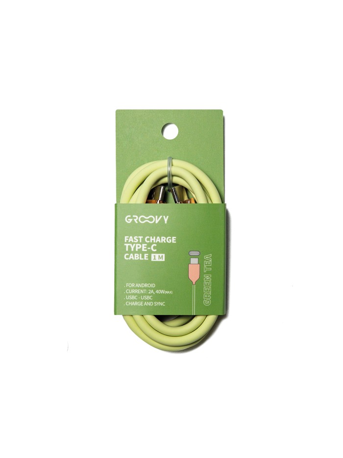 Cable groovy usb 2.0 a usb c apple lightning longitud 1 mt silicona color verde te Cable groovy usb 2.0 a usb c apple lightning longitud 1 mt silicona color verde te