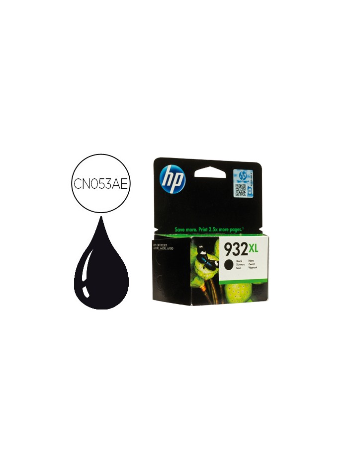 Ink-jet hp 932xl negro cn053ae officejet 6100/6600 capacidad 1000 pag Ink-jet hp 932xl negro cn053ae officejet 6100/6600 capacidad 1000 pag
