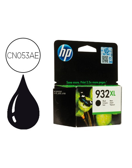 Ink-jet hp 932xl negro cn053ae officejet 6100/6600 capacidad 1000 pag