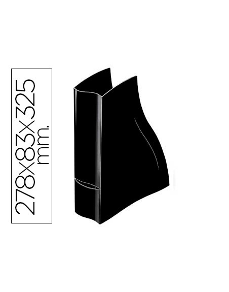 Revistero cep ellypse greenspirit plastico negro 278 x 83 x 325 mm.