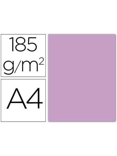 Cartulina guarro din a4 lila 185 gr paquete 50 hojas
