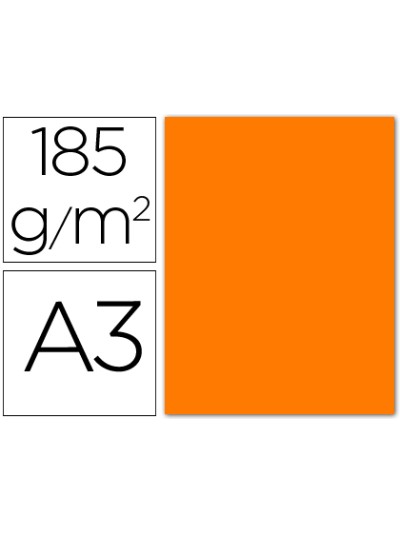 Cartulina guarro din a3 naranja fluorescente 250 grs paquete 50 hojas