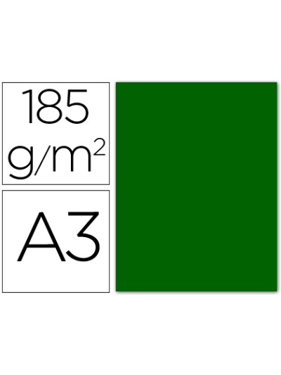 Cartulina guarro din a3 verde billar 185 gr paquete 50 hojas