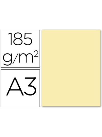 Cartulina guarro din a3 crema 185 gr paquete 50 hojas