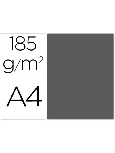 Cartulina guarro din a4 gris plomo 185 gr paquete 50 h
