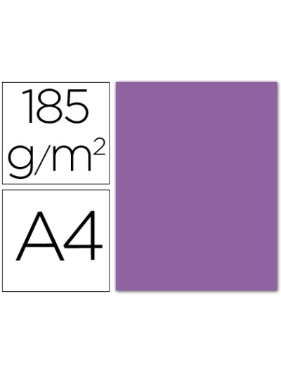 Cartulina guarro din a4 violeta 185 gr paquete 50 hojas