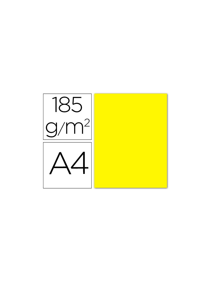 Cartulina guarro din a4 amarillo canario 185 gr paquete 50 hojas Cartulina guarro din a4 amarillo canario 185 gr paquete 50 hojas