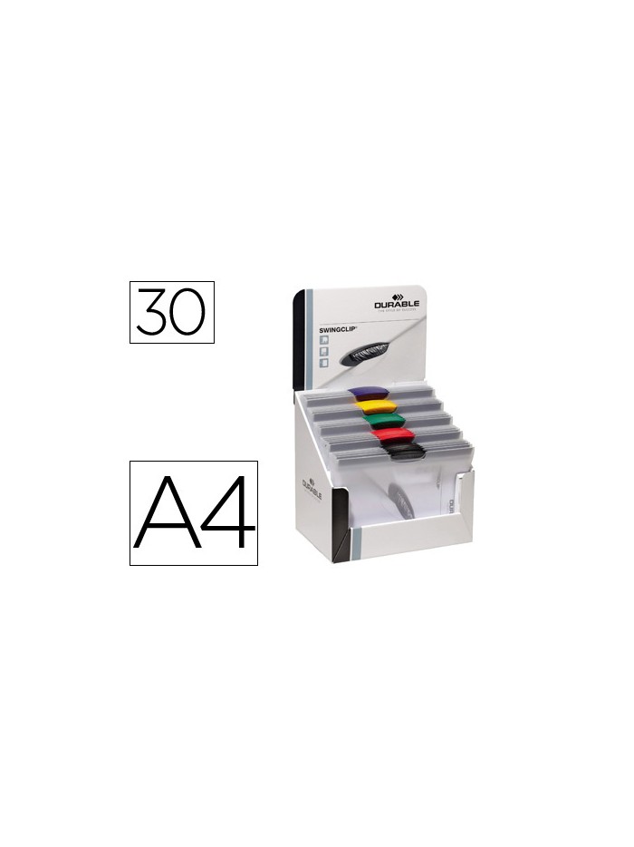 Carpeta swingclip dossier pinza lateral y giratoria din a4 capacidad 30 hojas colores surtidos Carpeta swingclip dossier pinza lateral y giratoria din a4 capacidad 30 hojas colores surtidos