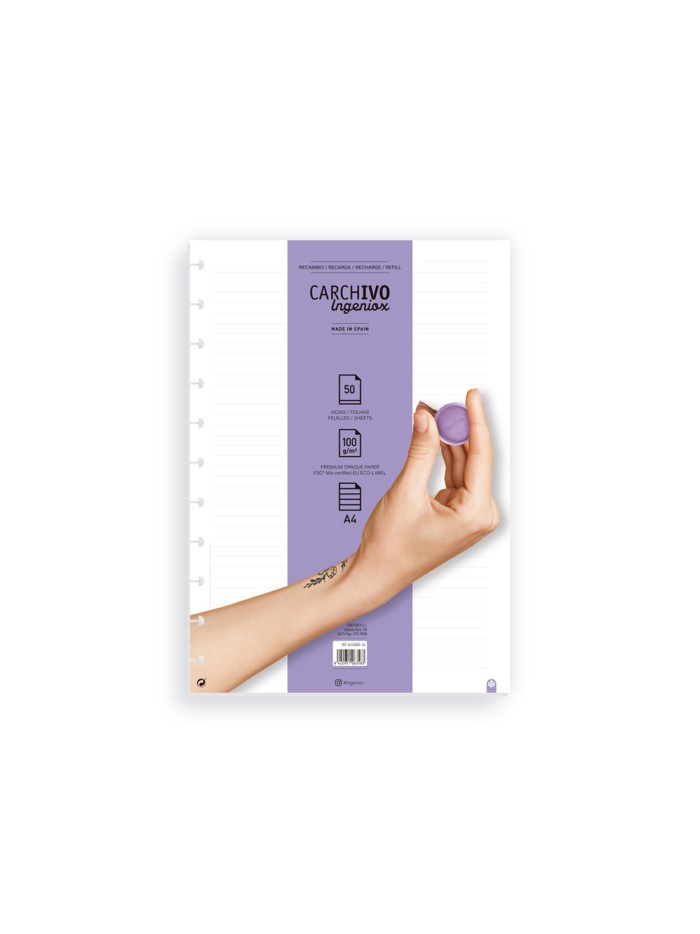 Recambio cuaderno carchivo ingeniox a4 50 hojas horizontal Recambio cuaderno carchivo ingeniox a4 50 hojas horizontal