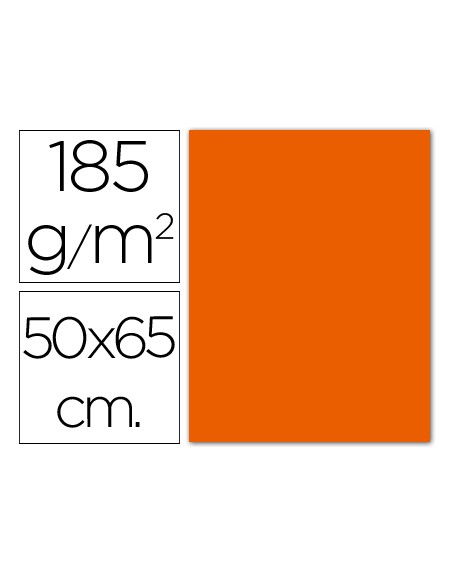 Cartulina guarro mandarina 50x65 cm 185 gr