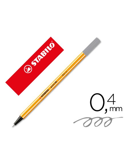 Rotulador stabilo punta de fib ra point 88 gris oscuro punta fina 0,4mm