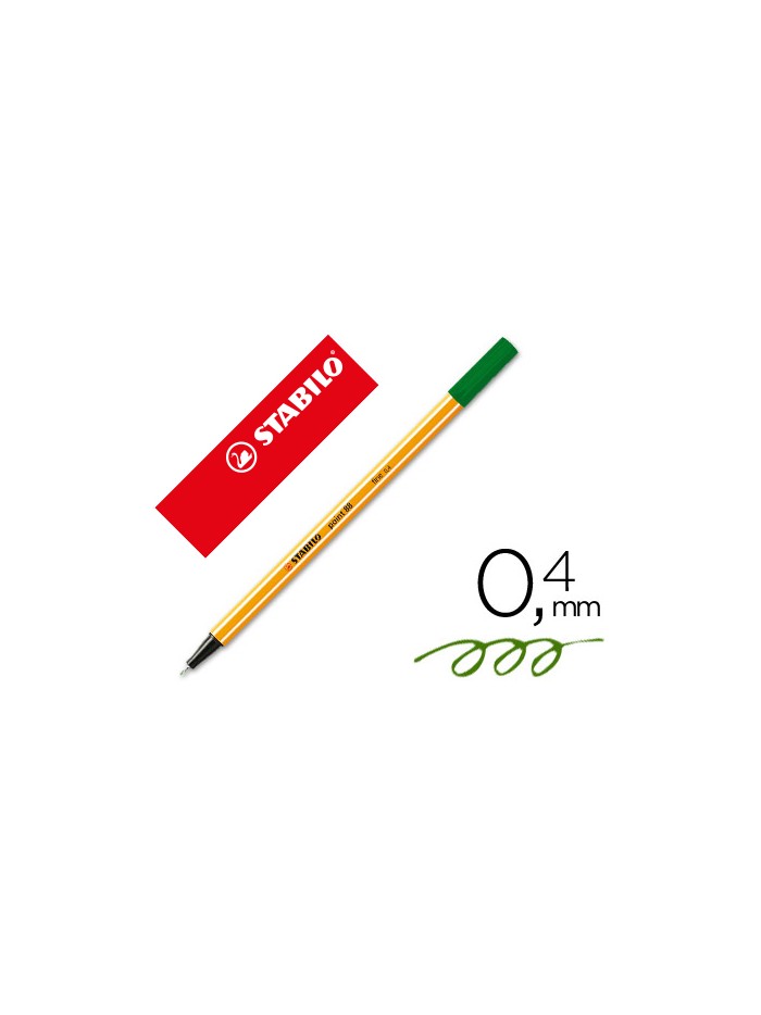 Rotulador stabilo punta de fib ra point 88 verde oliva punta fina 0,4mm Rotulador stabilo punta de fib ra point 88 verde oliva punta fina 0,4mm