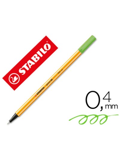 Rotulador stabilo punta de fib ra point 88 verde hielo punta fina 0,4mm