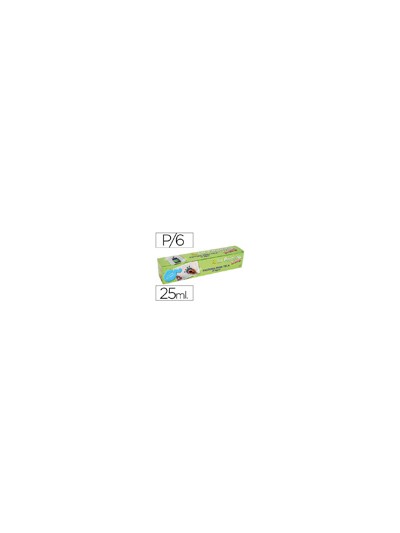 Pintura para tela la pajarita kids 25 ml caja de 6 unidades colores surtidos + pincel