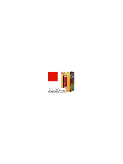 Gomets autoadhesivos cuadrados 20x20 mm rojo rollo de 1770 unidades