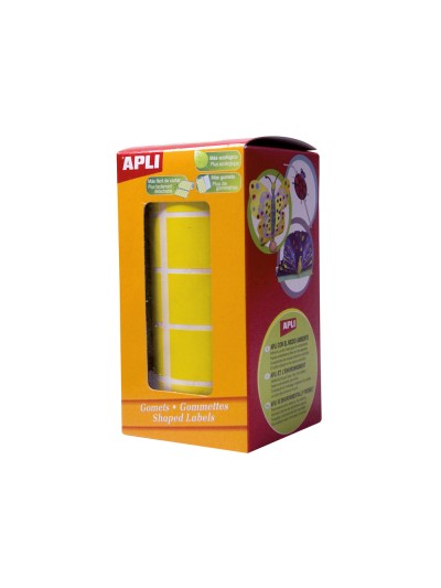 Gomets autoadhesivos cuadrados 20x20 mm amarillo rollo de 1770 unidades