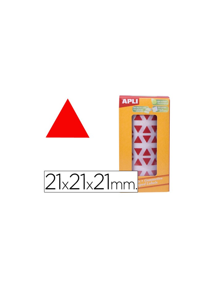 Gomets autoadhesivos triangulares 21x21x21 mm rojo rollo de 2832 unidades Gomets autoadhesivos triangulares 21x21x21 mm rojo rollo de 2832 unidades
