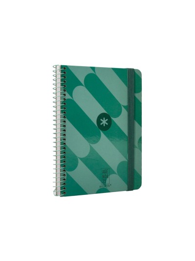 Agenda espiral antartik pattern a6+ 2025 semana vista color verde papel 80 gr